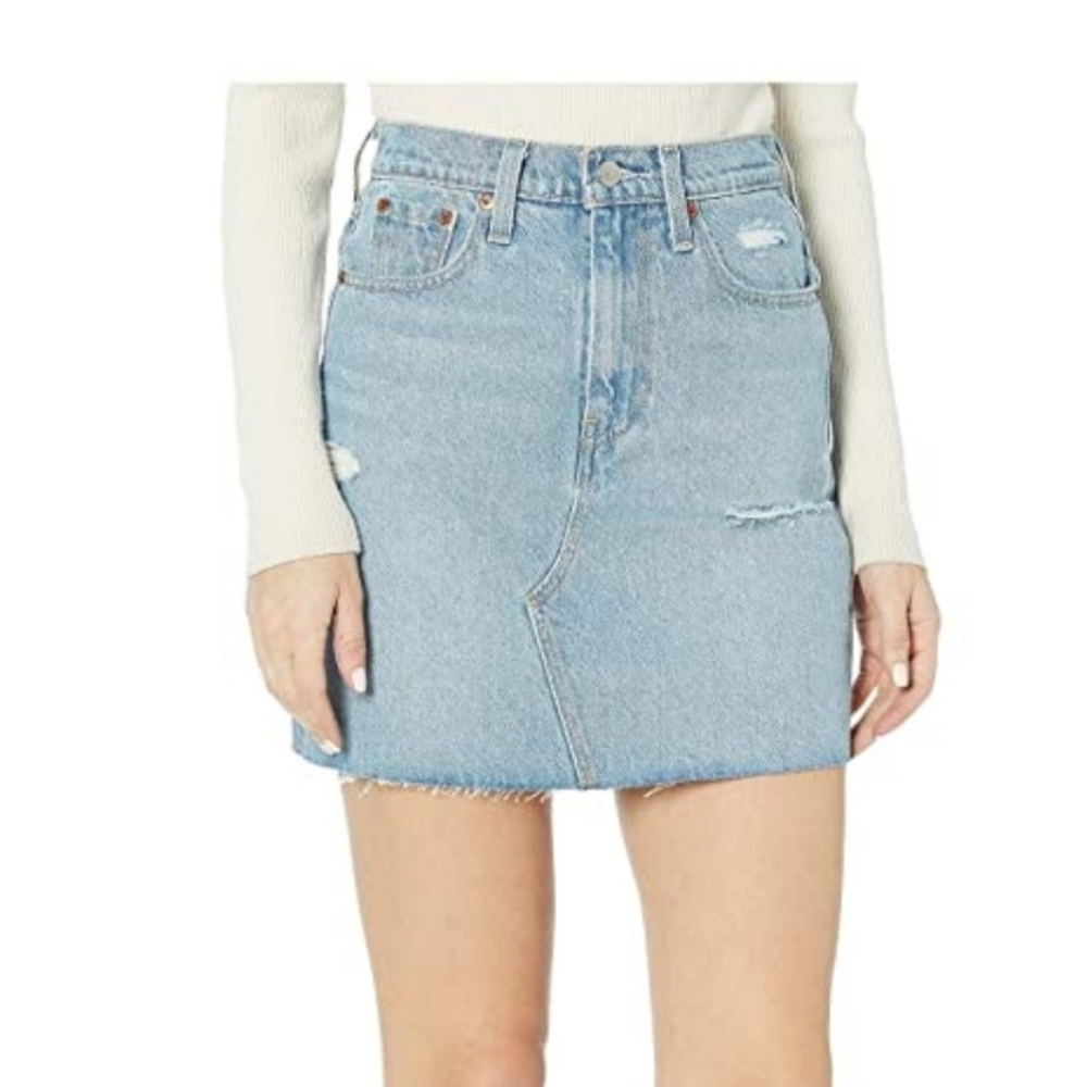Levi's High Rise Deconstructed Denim Skirt